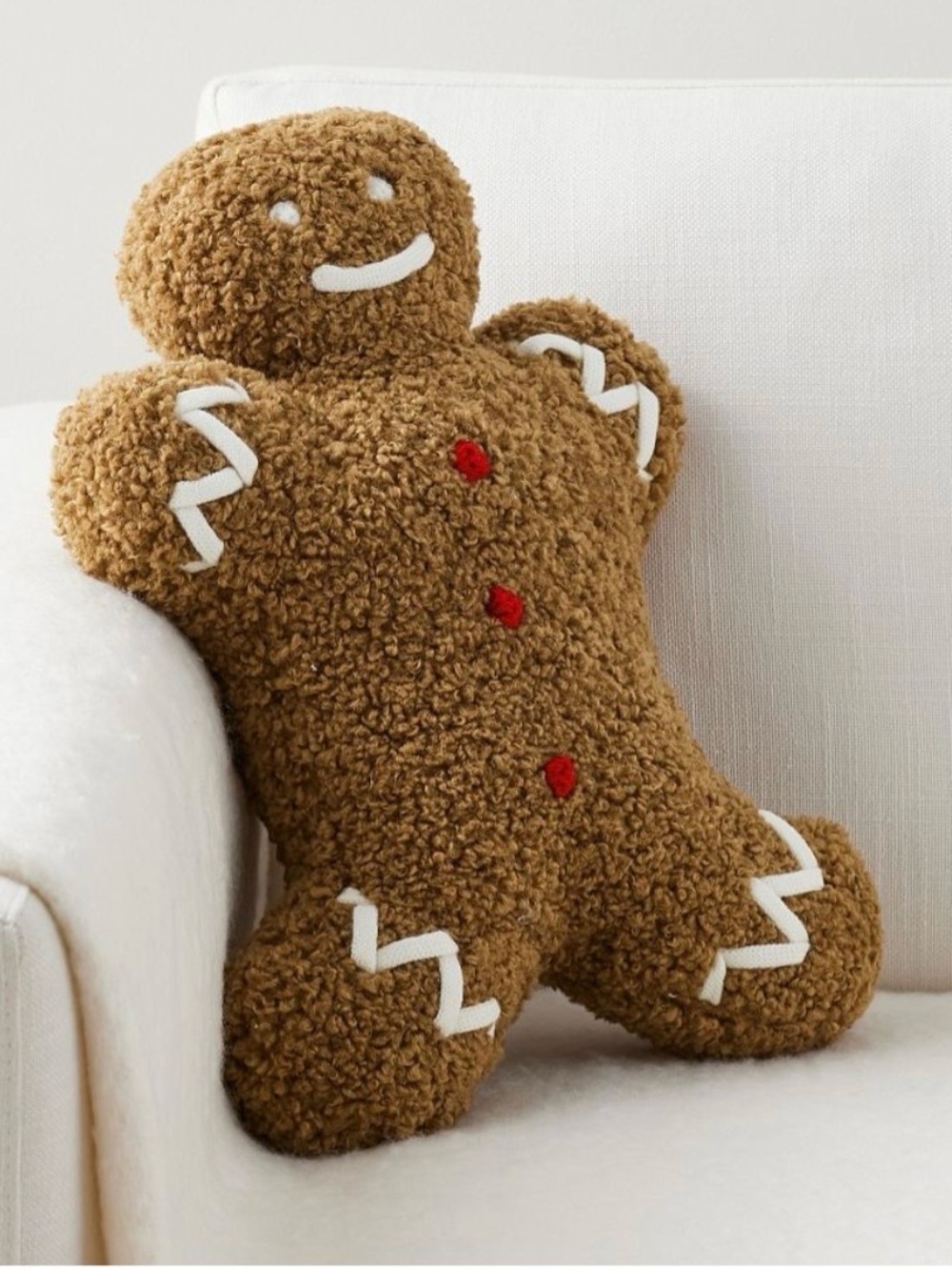 NWOT Pottery Barn Mr. Spice Gingerbread Plush Holiday Pillow